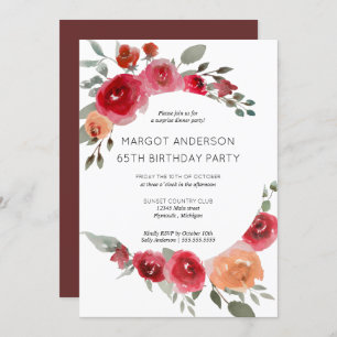 Boho rustic watercolor floral party invitation