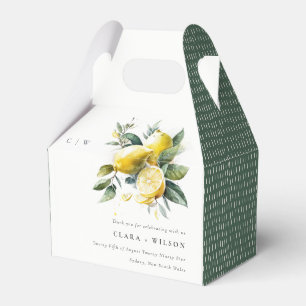 Boho Rustic Watercolor Yellow Lemon Garden Wedding Favour Box