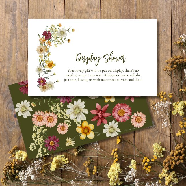 Boho rustic wildflower display baby shower card (Creator Uploaded)