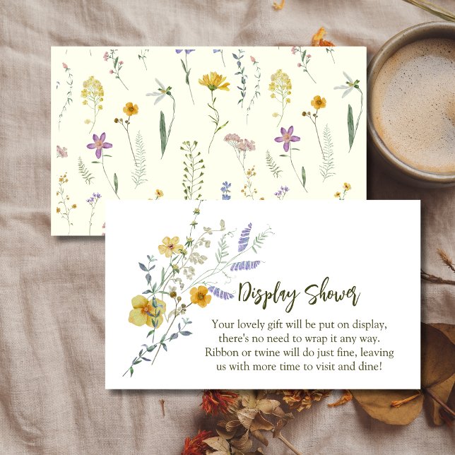 Boho rustic wildflower display baby shower card (Creator Uploaded)