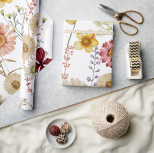 Boho Rustic Wildflower Wrapping Paper