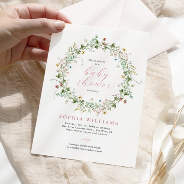 Boho Rustic Wildflowers Baby Shower Invitation (Creator Uploaded)