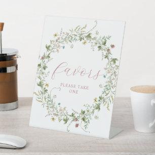 Boho Rustic Wildflowers Shower Favors Sign