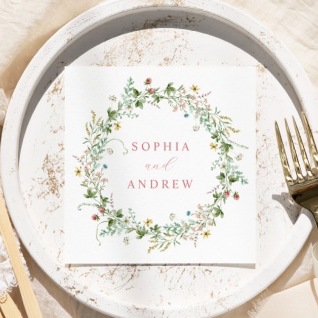 Boho Rustic Wildflowers Wedding Napkins (Creator Uploaded)