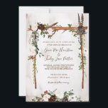 Boho Rustic Wood & Floral Arch Canopy Wedding Invitation<br><div class="desc">A beautiful watercolor wedding invitation featuring boho rustic florals in burgundy, chocolate, white and blush, in a wood canopy arch with floral and feathers. Perfect for your outdoor, rustic, nature, or boho themed wedding ceremony. Customise the text to say anything you need. Can be used for any occasion. There are...</div>