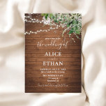 Boho Rustic Wood Greenery Wedding Invitation<br><div class="desc">Modern wedding invitation features photo and watercolor greenery.</div>