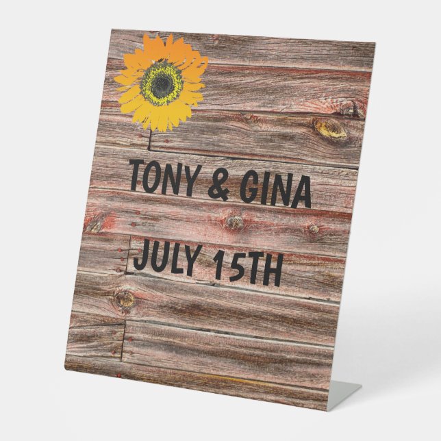 BOHO RUSTIC WOOD WEDDING WELCOME SIGN CUSTOM (Front)