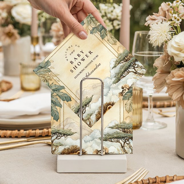 Boho Safari Animals Baby Shower Napkin (Creator Uploaded)
