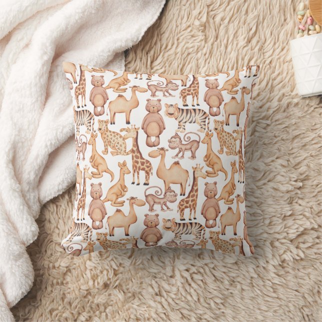 Boho Safari Animals Jungle Baby Shower Cushion (Blanket)