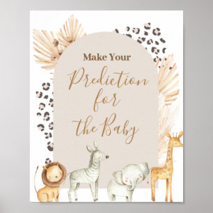 Boho Safari Animals Predictions for baby Poster