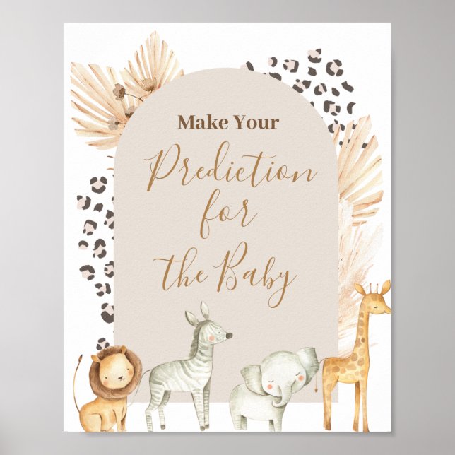 Boho Safari Animals Predictions for baby Poster (Front)