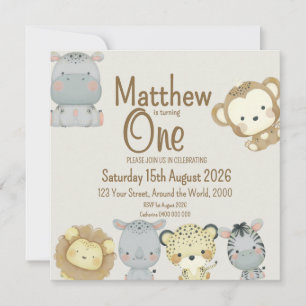 Boho Safari Birthday Invitation