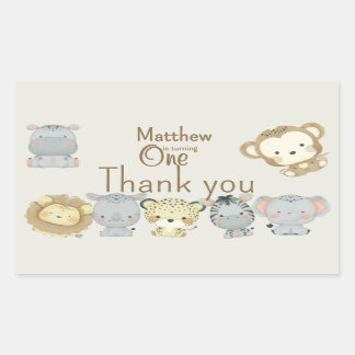 Boho Safari Birthday Sticker