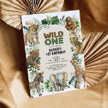 Boho Safari Jungle Animals Wild One 1st Birthday Invitation<br><div class="desc">Looking for the perfect invitation to celebrate your little one's first birthday? Look no further than our "Wild One" party invitation! Featuring adorable safari animals and lush tropical leaves, this invitation is sure to set the tone for a wild and fun-filled celebration. With customisable text, you can easily personalise the...</div>