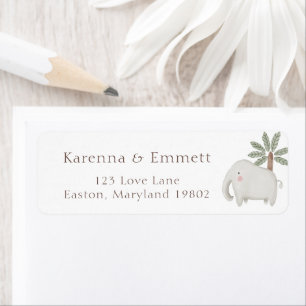 Boho Safari Watercolor Baby Shower Return Address Label