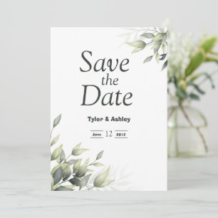 Boho Sage Floral Elegant Wedding Invitation