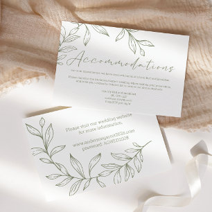 Boho Sage Flowers Wedding Enclosure Card