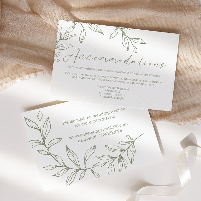 Boho Sage Flowers Wedding Enclosure Card (Creator Uploaded)