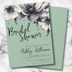 Boho Sage Green Bridal Shower Party Invitation