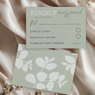 Boho Sage Green Eucalyptus Wedding RSVP