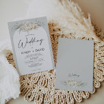 Boho Sage Green Floral Arch Wedding Invitation<br><div class="desc">Boho Sage Green Floral Arch Wedding Invitation

This boho floral wedding invitation features a white and sage green floral arrangement and a white arch on a light sage background.  This bohemian style wedding invitation also features a modern calligraphy heading.</div>