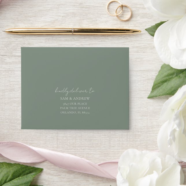 Boho Sage Green Ginkgo RSVP Wedding Envelope (Wedding)