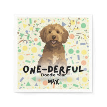 Boho Sage Green Goldendoodle First Birthday Party 