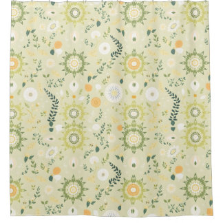 Boho Sage Green Mandala Shower Curtain