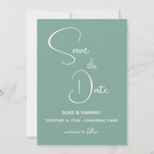 Boho Sage Green Minimalist Desert Save the Date Invitation
