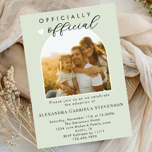 Boho Sage Green Official Adoption Day Celebration  Invitation