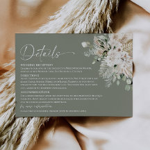 Boho Sage Green Pampas Wedding Details Enclosure
