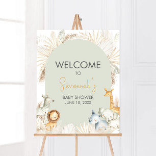 Boho Sage Green Safari Welcome Poster