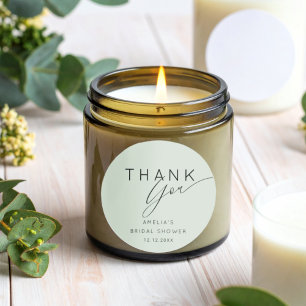 Boho Sage Green Thank You Bridal Shower Classic Round Sticker