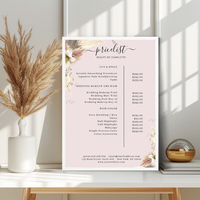 Boho Salon Price List Poster (Creator Uploaded)
