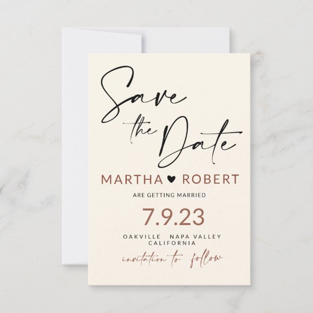 Boho Save The Date Card with Photo (Front)