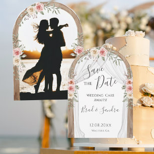 Boho Save the Date - Elegant Bohemian Floral Arch