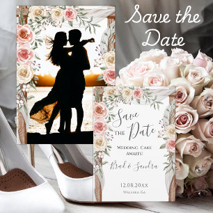 Boho Save the Date - Elegant Bohemian Floral Arch