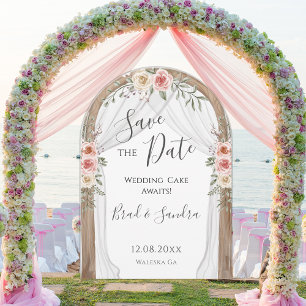 Boho Save the Date - Elegant Bohemian Floral Arch