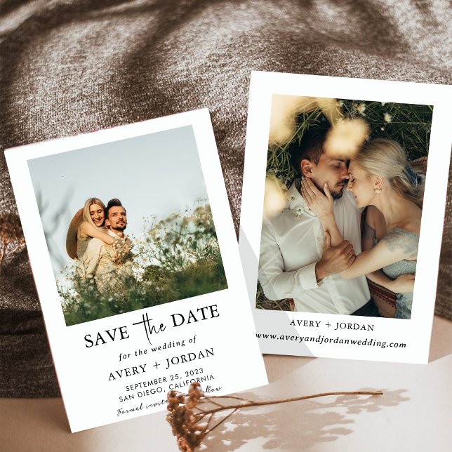 Boho Save the Date, Photo Minimalist Save the Date Invitation (Creator Uploaded)