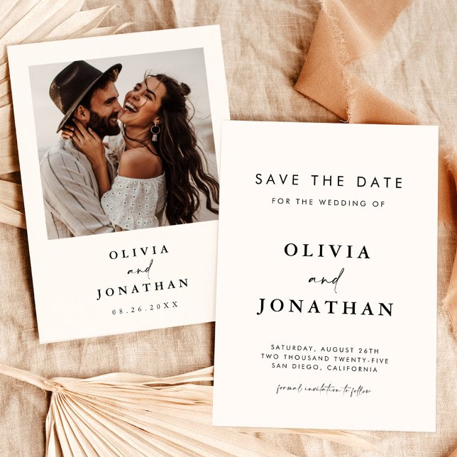 Boho Save the Date, Photo Minimalist Save the Date Invitation (Creator Uploaded)