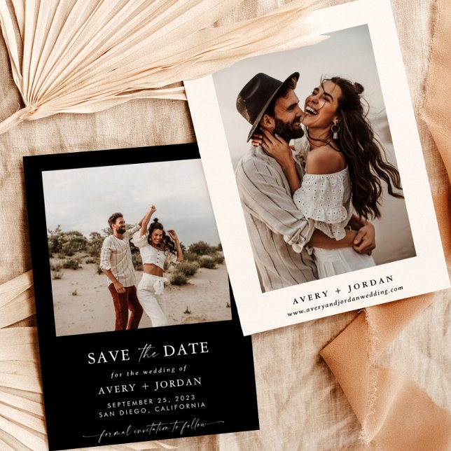 Boho Save the Date, Photo Minimalist Save the Date Invitation (Creator Uploaded)
