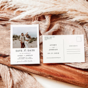 Boho Save the Date, Photo Minimalist Save the Date Postcard