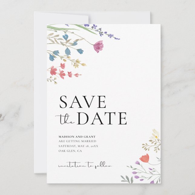 Boho Save the Date, Photo Save the Date Invitation (Front)