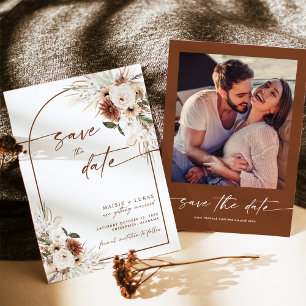 Boho Save The Date, Rustic Fall Engagement Invitation