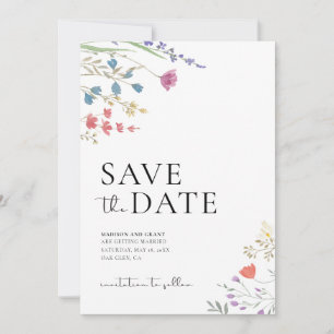 Boho Save The Date, Wildflower Save The Date Invitation