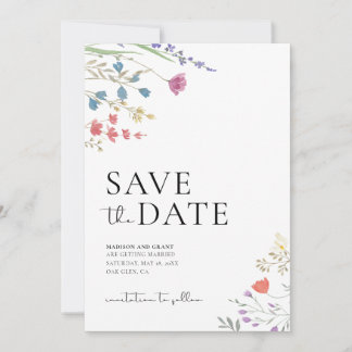 Boho Save The Date, Wildflower Save The Date Invitation