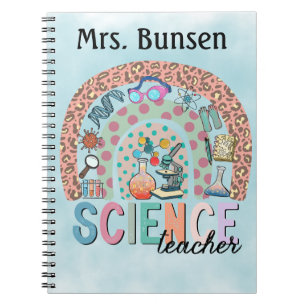 Boho Science Themed Rainbow Personalised Notebook