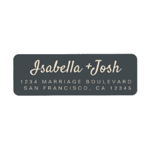 Boho Script Black Ivory Wedding Return Address Return Address Label