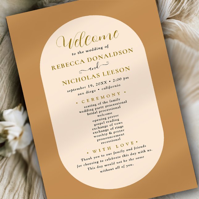 Boho Script Calligraphy Wedding Program (Creator Uploaded)