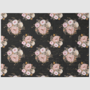 BOHO Script Ephemera Floral Watercolor Decoupage T Tissue Paper